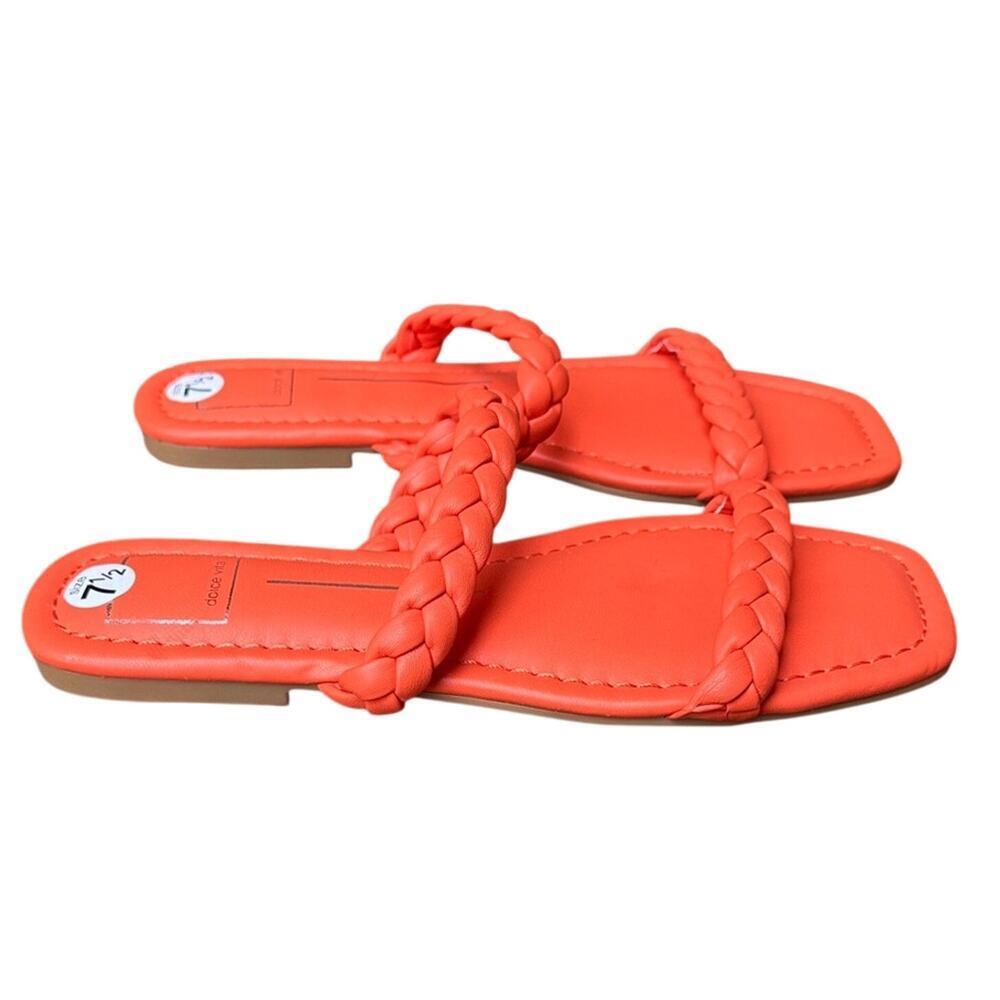 Dolce Vita Indy Braided Slide Sandals Orange Women's 7.5 Summer Flat Slides